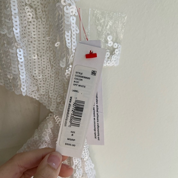 NWT! ALICE + OLIVIA Valli Fitted Cutout Cami Sequin Midi Dress Size 8 - Picture 8 of 8